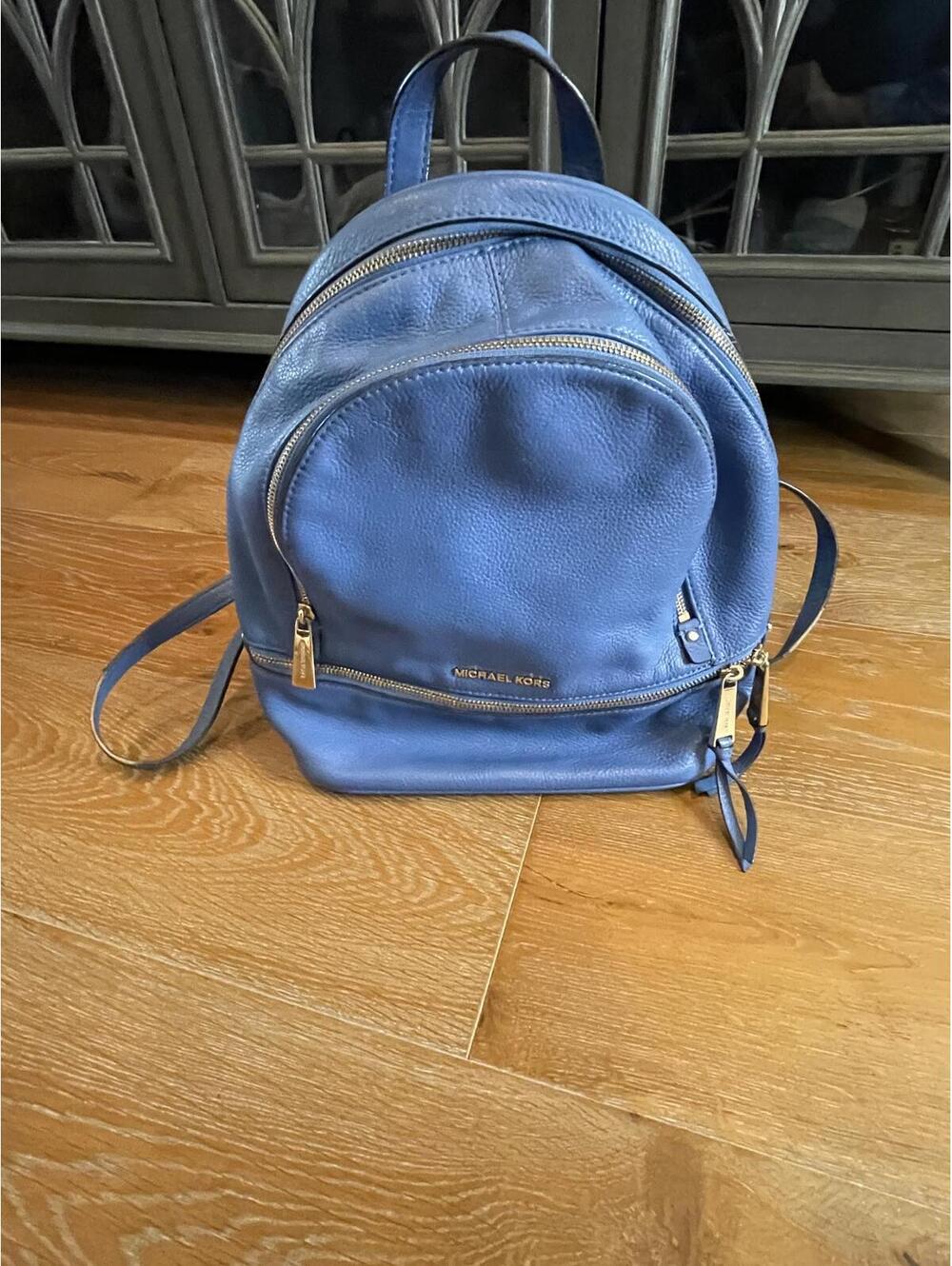 Michael Kors Blue Leather Backpack